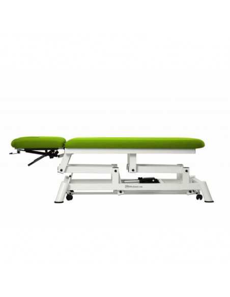Marquesa Elétrica para Osteopatia de 4 Secções CE-2140-AR da Mobercas na posição plana Marquesa Elétrica para Osteopatia de 4 Secções CE-2140-AR da Mobercas na posição plana