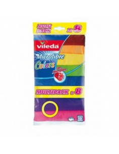 Pano Microfibras 30x30cm Cores Sortidas Vileda (8 unidades)