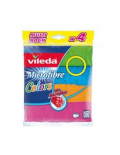 Pano Microfibras 30x30cm Cores Sortidas Vileda (4 unidades)