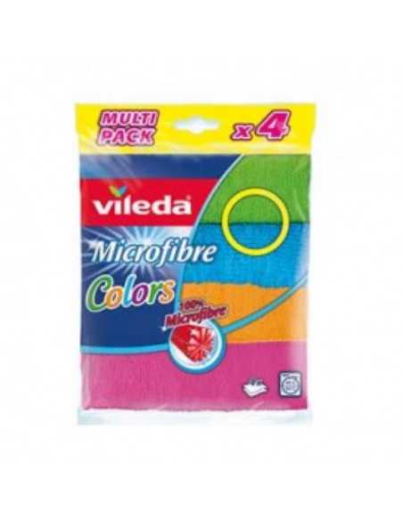 Pano Microfibras 30x30cm Cores Sortidas Vileda (4 unidades)