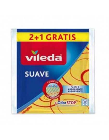 Pano Multiusos 35x40cm Suave Amarelo Vileda 2+1 Grátis