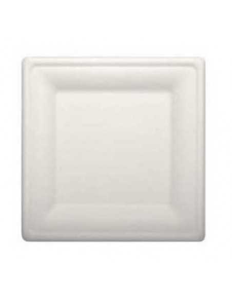 Pratos (26x26cm) Cana de Açúcar Natural Quadrados (50 unidades)