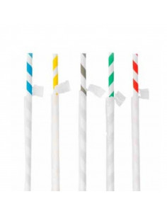 Palhinhas 21cmx6mm Papel Riscas Sortido (250 unidades)