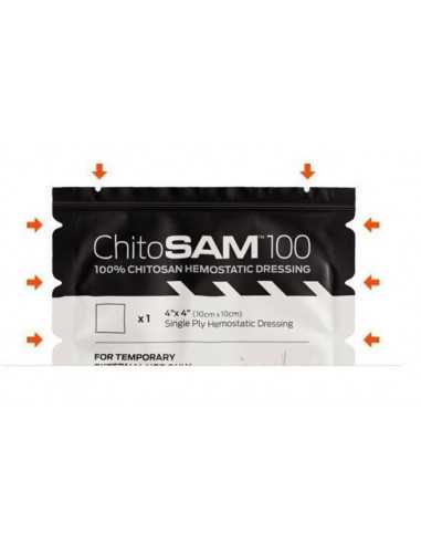 Curativo Hemostático CHITOSAM 100 ,10X10cm instruçoes abertura