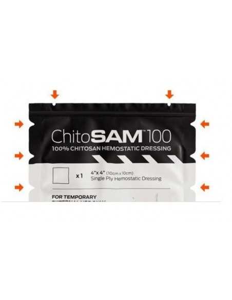 Curativo Hemostático CHITOSAM 100 ,10X10cm instruçoes abertura Curativo Hemostático CHITOSAM 100 ,10X10cm instruçoes abertura