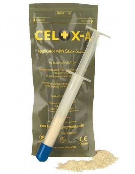Embalagem e aplicador CELOX A Grânulos Hemostáticos