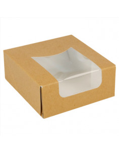 Caixa Cartão Kraft c/ Janela p/ Sushi (10x10x4cm) 50...