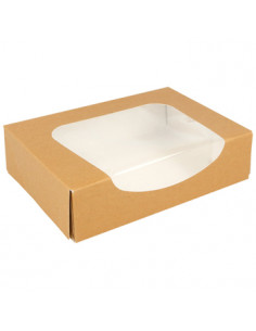 Caixa Cartão Kraft c/ Janela p/ Sushi (17,5x12x4,5cm) 50...