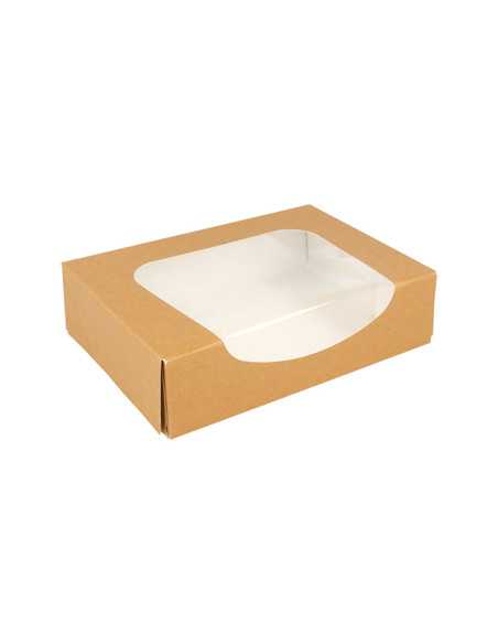 Caixa Cartão Kraft c/ Janela p/ Sushi (17,5x12x4,5cm) 50 unidades