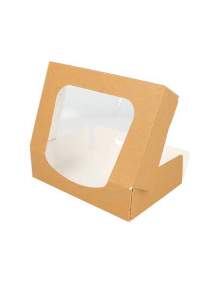 Caixa Cartão Kraft c/ Janela p/ Sushi (17,5x12x4,5cm) 50 unidades