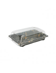 Caixa com Tampa Plástico Sushi (17x12,3x4,5cm) Preto 50...