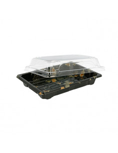 Caixa com Tampa Plástico Sushi (17x12,3x4,5cm) Preto 50... 2