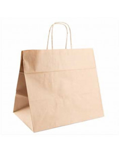 Saco Papel Kraft 32x21x28,5cm c/ Asa Fast Food Take Away...