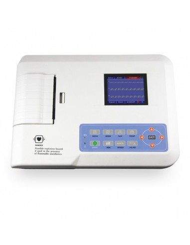 Electrocardiógrafo Digital Portátil de 3 Canais- ECG