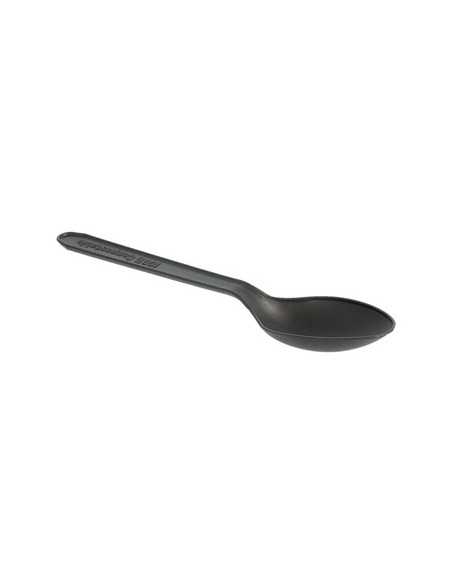 Colheres Sobremesa C-PLA Reutilizáveis 12,7cm Preto (100 unidades)