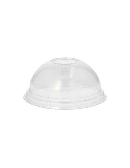 Tampa PET Redonda 9,5cm Transparente Cúpula S/ Orificio (50 unidades)