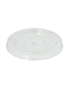 Tampa PET Redonda 9,5cm Transparente Rasa C/ Orificio (50...