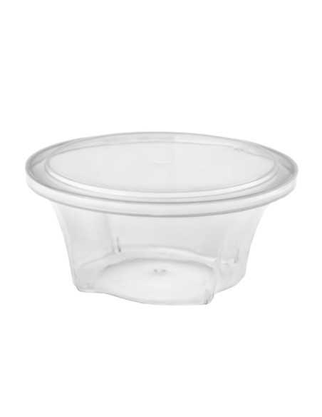 Taças 130ml Sobremesa Plástico PP c/ Tampa (100 unidades)