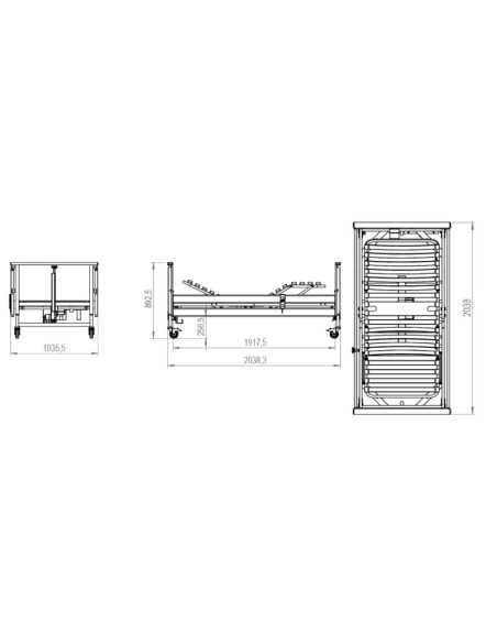 desenho da Cama Elétrica Stella Light 6099.2 da JMS desenho da Cama Elétrica Stella Light 6099.2 da JMS