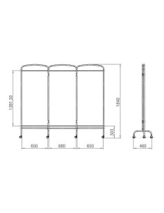 Biombo Tripartido 3 Corpos BI.1214 da JMS 2