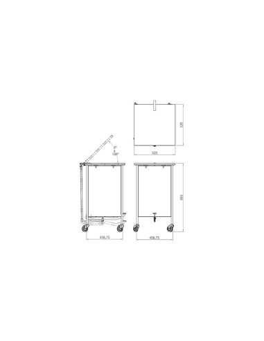desenho do Carro Transporte Roupa Suja com Tampa 1530 da JMS