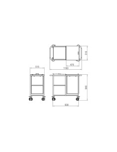 Carro Roupa Suja Limpa 1551 da JMS 2