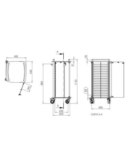 desenho do Carro Organizadores Semanais Unidoses Pequenos 1595B da JMS