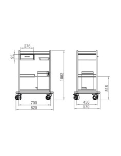 Carro Pensos com Gaveta 1515 da JMS 2