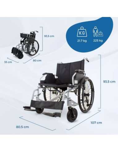 Cadeira de Rodas Bariátrica Plus 225 Assento de...