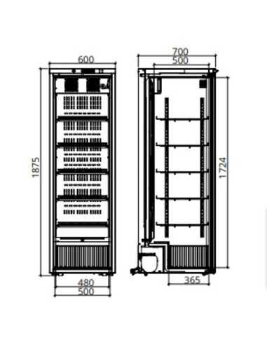 desenho do Frigorífico Farmácia MPRA450 DIN 13277 da medgree
