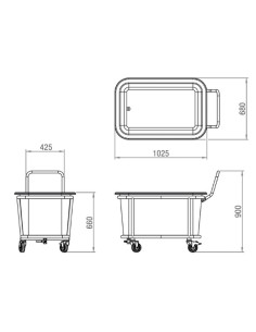 Carro Cuba Transporte Roupa Húmida em Inox 2