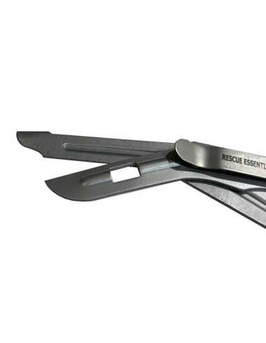 Tesoura de Trauma Inox com Grampo e Cabo Fluorescente da rescue essential 50-0672 lâmina