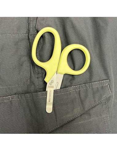 Tesoura de Trauma Inox com Grampo e Cabo Fluorescente da rescue essential 50-0672 clip