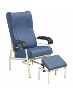 Cadeira Quarto com Braços e apoio de pés H1201 da Hidemar em azul