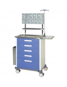 Carrinho de Anestesia H775AN da Hidemar em azul