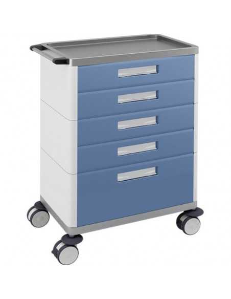 Carrinho Multifunções Hospitalar H775 da Hidemar em azul Carrinho Multifunções Hospitalar H775 da Hidemar em azul