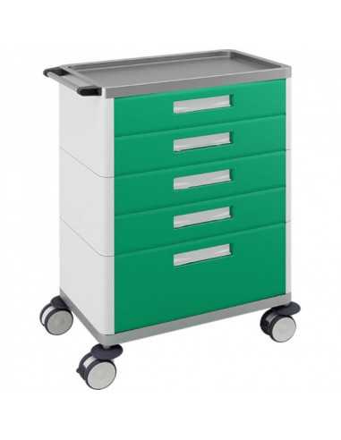 Carrinho Multifunções Hospitalar H775 da Hidemar em verde