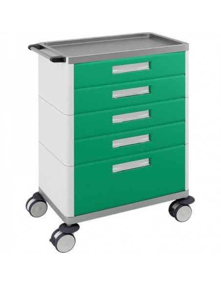 Carrinho Multifunções Hospitalar H775 da Hidemar em verde Carrinho Multifunções Hospitalar H775 da Hidemar em verde