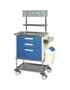 Carrinho Enfermagem com Gavetas H773EP da Hidemar em azul