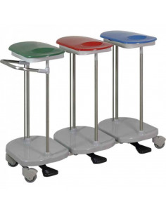 Carro Roupa Suja Triplo H963 da Hidemar com tampas em várias cores