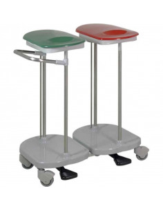 Carro Roupa Suja Duplo H962 da Hidemar em com tampa em verde e vermelho