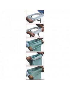 Carro Roupa Suja Duplo H962 da Hidemar em com tampa em verde e vermelho 2