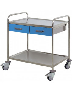 Carro Curativos 2 Gavetas em aço inox H291 da hidemar 2