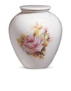 Urna de Porcelana (Desenho Rosa) CEAU212