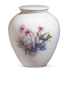 Urna de Porcelana (Desenho Flores) CEAU214