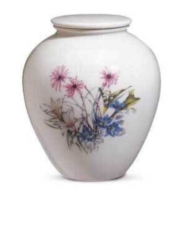 Urna de Porcelana (Desenho Flores) CEAU214