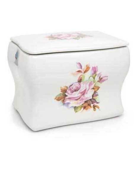 Urna de Porcelana Branca (Rosa) CEAU271