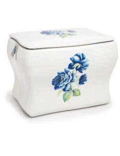 Urna de Porcelana Branca (Rosa Azul)