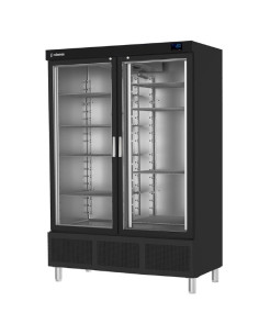 Armário Refrigerado Inox Vidro (2 Portas) APS-1402 HC PC Preto