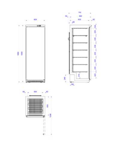 medidas do Armário Congelador Inox ANS-451I